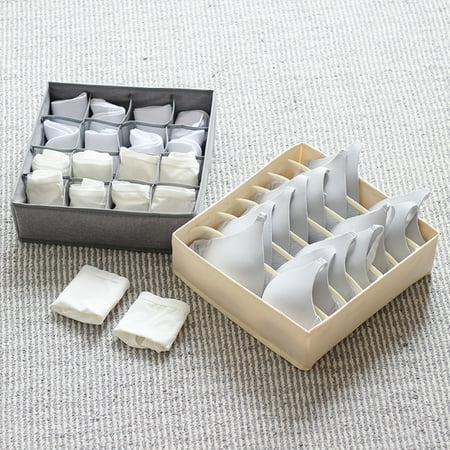 

SPRING PARK Foldable Underwear Storage Boxes Sock Drawer Organizer Divider Closet Cabinet for Socks Bra Underpants Organizer Drawers