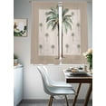 thumbnail image 5 of Sheer Curtains 63 Inches Long, Palm Trees Light Filtering Window Curtains for Living Room/Bedroom, Brown Tropical Plants Summer Green Rod Pocket Voile Sheer Curtain Drapes, 52"W x 63"L, 2 Panels, 5 of 8