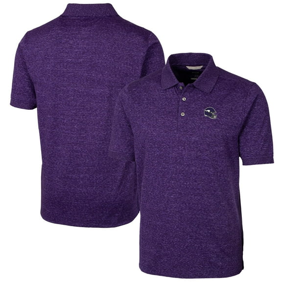 Men's Cutter & Buck Purple Minnesota Vikings Helmet Advantage Space Dye Tri-Blend Polo
