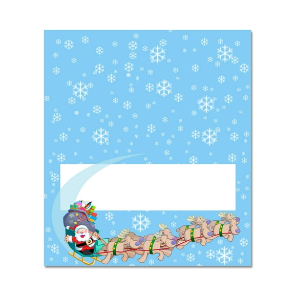 Santa Sleigh Dinner Christmas Table Tent Place Cards - 25 Santa Sleigh Dinner Gu