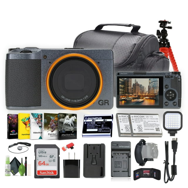 Ricoh GR III Street Edition Compact Portable Digital Camera + 64GB Memory Card + More