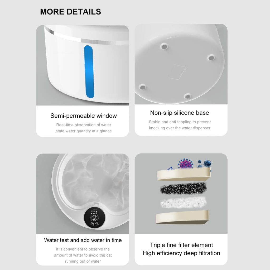 Cats Water Dispenser Mute Working Automatic Pet Fountain Dogs Waterer for Indoor Pet Easy to Drinking