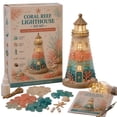 thumbnail image 2 of DIY Sea Glass Lighthouse Kit, Light Up Christmas Coastal Craft Kit, Shells & Pearl Decor, Handmade Beach Theme Holiday Ornament for Adults, Home Tabletop Decoration Gift, 2 of 9
