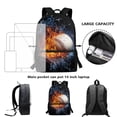 thumbnail image 4 of Uorisanigo 4 Pcs Set Fire Water Baseball School Bag Backpack with Insulated Lunch Box Pencil Pouch Bags Water Bottle Bag for Preschool Elementary Primary Girls Kids Teens, 4 of 7