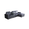 thumbnail image 3 of MAYEERTY 3-Seater Sofa, Upholstered Couch with Console, Cup Holders & Anti-Insect Solid Wood Frame, for Living Room Family Room Apartment, Dark Grey, 3 of 10