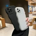 thumbnail image 2 of Compatible with iPhone 14 Pro Max Case 6.7" 2022, Cute Kawaii Curly Wave Frame Shape Soft Silicone Shockproof Protective Phone Cover for Women Girls, White, 2 of 15
