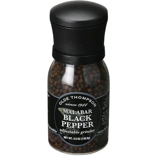 Olde Thompson Malabar Black Pepper Adjustable Grinder, 4.9 oz