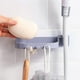 thumbnail image 3 of Soporte de ducha de mano de 2 piezas, soporte de cabezal de ducha ajustable con jabonera - Soporte de ducha de ventilación de diseño hueco JAMW Sencillez, 3 of 5