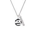 thumbnail image 2 of Delight Jewelry Silvertone Large Zebra Print Peace Sign Silvertone Guardian Angel Bar Charm Necklace, 23", 2 of 4
