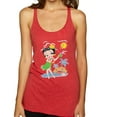 thumbnail image 1 of Wild Bobby Betty Boop Island Girl Paradise Betty Boop Tri-Blend Racerback Tank Top, Vintage Red, X-Large, 1 of 5