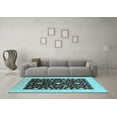 thumbnail image 3 of Ahgly Company Indoor Rectangle Oriental Light Blue Traditional Area Rugs, 7' x 9', 3 of 4