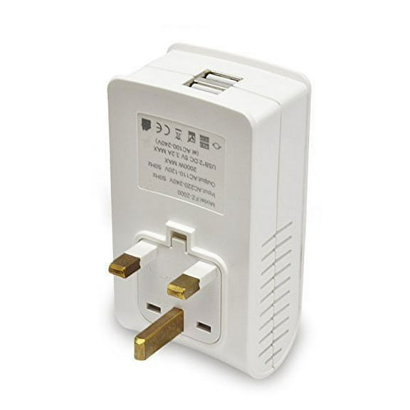 LiteFuze 2000W Travel Voltage Converter for Hair Dryer - UK Hong Kong Type G Plug (FZ2000-G)