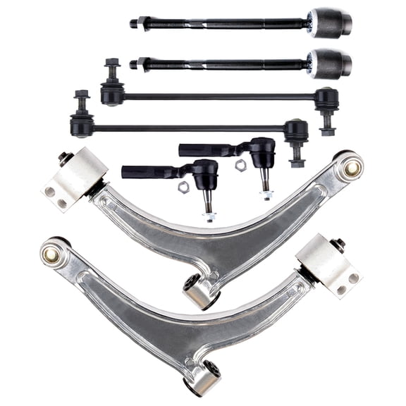 ECCPP - 8PCS Front Lower Control Arm w/Ball Joint   Front Sway Bar Link Kits 11.8 Inch   Inner & Outer Tie Rods Compatible With 04-12 For Chevy For Malibu For Pontiac G6 For Saturn Aura Suspension Kit