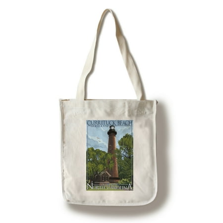 Lighthouse Party Supplies Outer Banks, North Carolina - Currituck Beach Lighthouse Day Scene - Lantern Press Artwork (100% Cotton Tote Bag - Reusable) ()