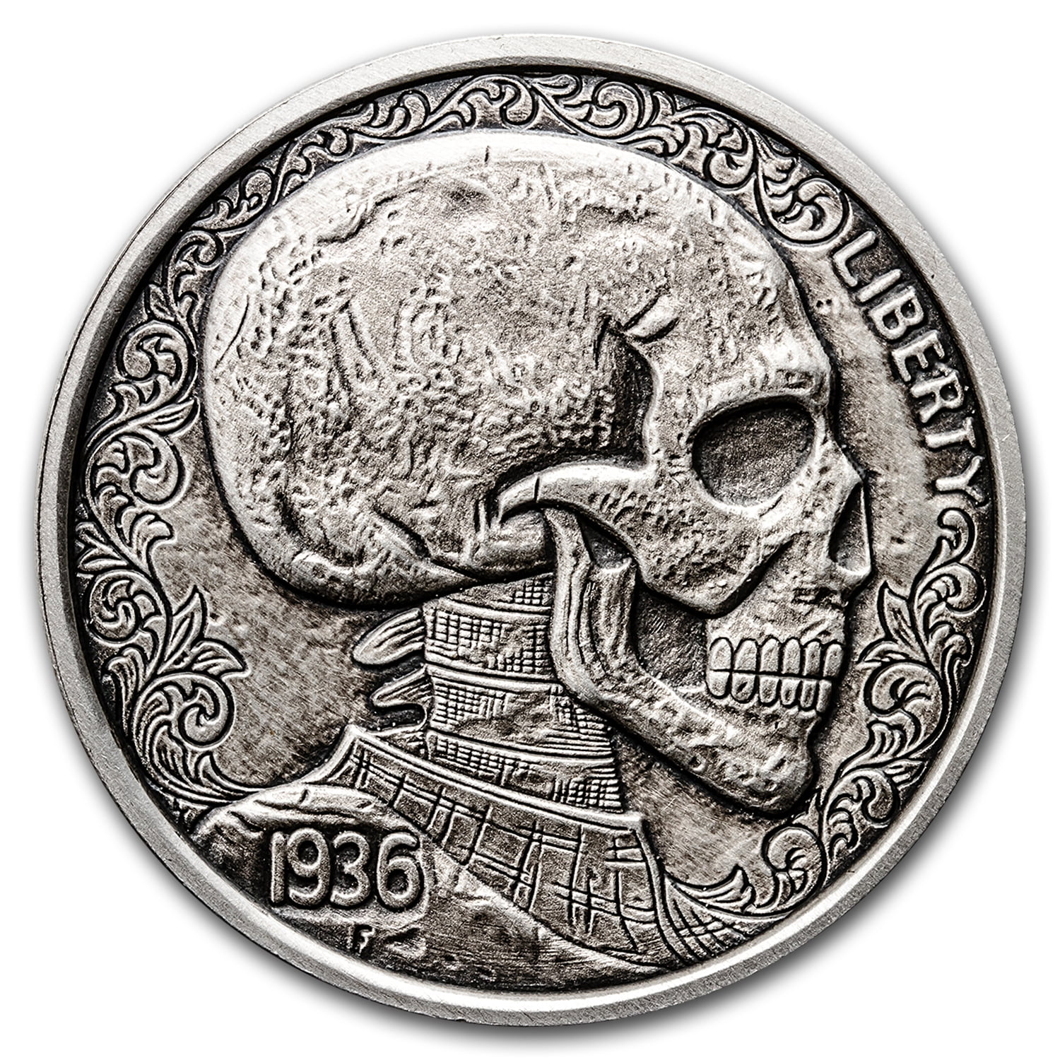 3 Skulls "Hobo Nickel" on Morgan Dollar Coin ** 