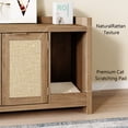 thumbnail image 6 of 33'' Cat Litter Box Enclosure with Rattan Door,Hidden Litter Cabinet Furniture with Cat Scratch Pad for Living Room, Rustic Oak, 6 of 8