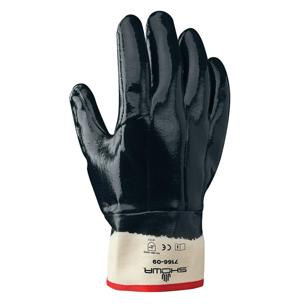 SHOWA 716610 Size 10 NitriPro Heavy Duty Cut Resistant Navy Nitrile