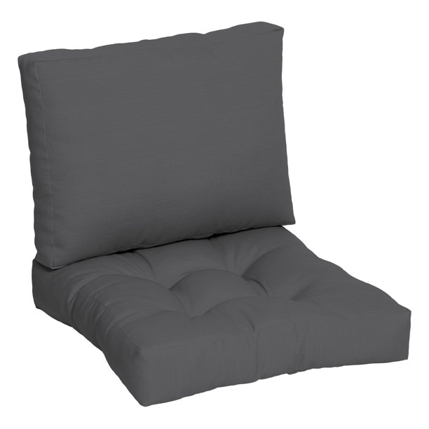 Better Homes & Gardens Gray 45" x 24" Outdoor Deep Seat Cushion Set