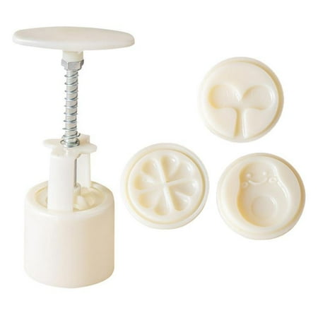 

Moon Cake Mould 3PCS Bean Sprouts Four-leaf Clover Pattern Hand-Pressure Mooncake Molds Mung Bean Cake Mold Cookie Stamp