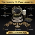 thumbnail image 6 of 175 Pcs Black and Gold Paper Plates and Napkins Set for 25 Guests, Disposable Party Supplies with Gold Polka Dots Compostable Dinnerware for Birthday, Graduation, Father's day or Daily Use, 6 of 8