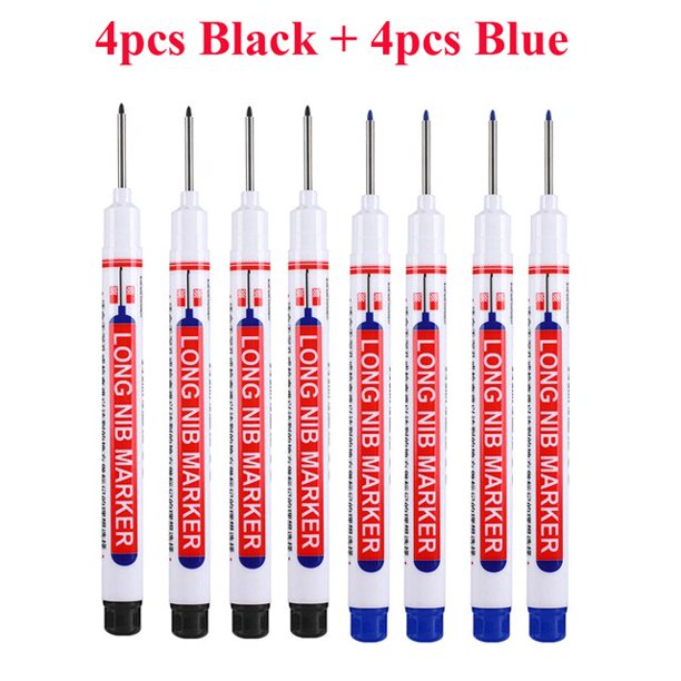 Rotuladores multiusos de Punta larga para decoración de carpintería, marcadores de tinta roja, de 20MM negra y azul, 4/6/8 unidades por juego