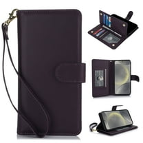 Premium PU Leather Wallet Case for Samsung Galaxy A15, Classic with Card Slots Magnetic Closure RFID Protection Wrist Strap Kickstand Shockproof Flip Case Cover for A15, Darkpurple