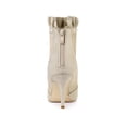 thumbnail image 2 of Unique Bargains Women's Mesh Stiletto High Heels Ruffle Prom Ankle Boots Beige 6, 2 of 7