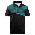 thumbnail image 5 of WRKEKC Mens Short Sleeve Button Down Shirts Geometric Print Short Sleeve Button Lapel Top Modern Graphic Smart Casual Style, 5 of 5