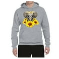 thumbnail image 2 of Elephant Sunflower Cute Love Animal Lover Unisex Graphic Hoodie Sweatshirt, Heather Grey, Large, 2 of 3