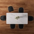 thumbnail image 4 of Morden Fort Modern Dining Table Set for 4, White Faux Marble Top Dining Table with 6 Black Chairs for Kitchen, Dining Room, Restaurant, Conference Room, 4 of 7