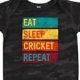 thumbnail image 4 of Inktastic Cricket Sports Eat Sleep Cricket Repeat Boys or Girls Baby Bodysuit, 4 of 5