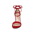 thumbnail image 5 of BLISSFUL STEP Women's Sandals Solid Summer Block Heels Lace up Sandals Red 8, 5 of 7