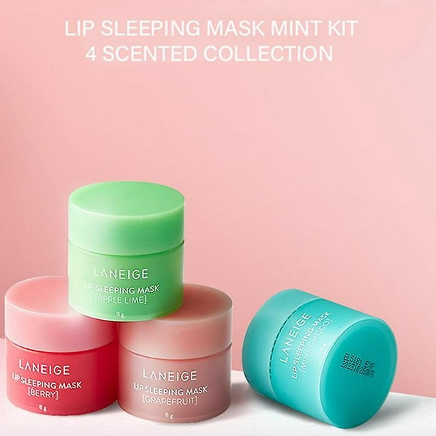 4pcs Lip Sleeping Mask Mini Kit 4 Scented Collection 8g Nutritious  Moisturizing,FANCEYE 