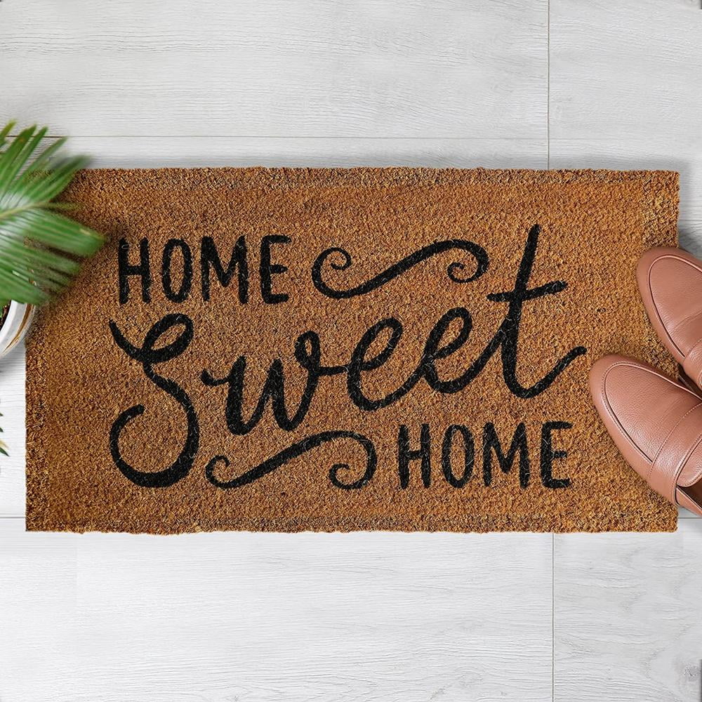 Novelty Coir Doormats Colourful Home Welcome Mats for Outdoors Rubber Non Slip 