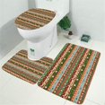 thumbnail image 2 of Colorful Christmas Striped Pattern Bathroom Rugs Sets 3 Piece,Toilet Cover Set,Absorbent Non Slip Bathroom Mats Sets with U-Shaped Contour Rug Toilet Rug Set, 2 of 5