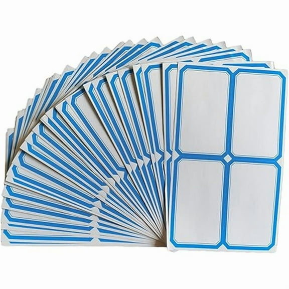 Colorful Border Name Tag Labels Self-Adhesive Label Name Tag Stickers for Clothes Home School Classroom Office Suppliers 200 PCS (Blue)