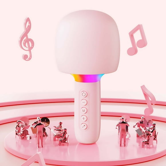 Micrófono de canto Audio Micrófono integrado Dispositivo de karaoke Micrófono inalámbrico Bluetooth Audio Micrófono de plástico Altavoz