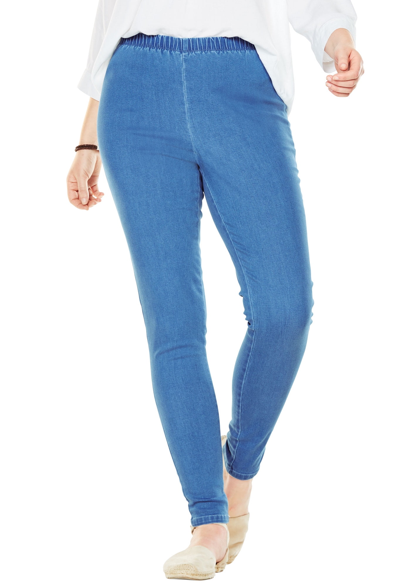 woman within denim leggings