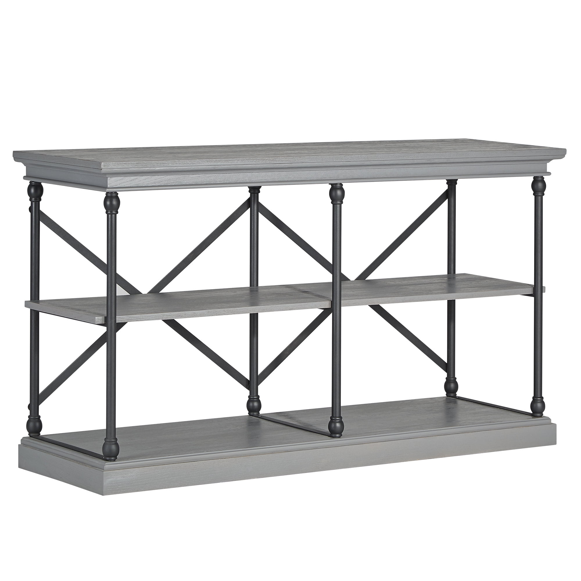 Weston Home Cabana Wood and Metal Console Table, Gray