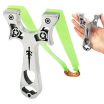 Runzkzy Hunting Slingshot Stainless Steel Catapult Flat Rubber Band High Precision Cutting Power