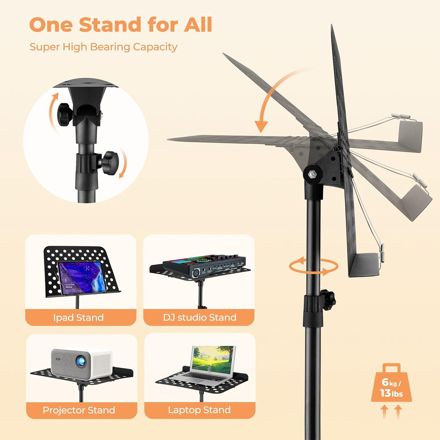 Sheet Music Stand, Professional Portable Music Stand for Sheet Music with Violin Hanger, Folding Sheet Music Folder Music Instrument Stand with Carrying Bag