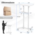 thumbnail image 3 of Costway 2 PCS Mobile Lectern Podium with Tilting Top Storage Tray Lockable Casters White, 3 of 8