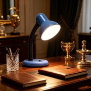 LED Desk Lamp with Replaceable Bulb - Reading Light, 3 Color Dimmable Gooseneck Lamp, 5W Plug-in for Dormitory & Office
