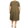 thumbnail image 3 of MOA COLLECTION Women's Plus Oversize Solid Casual Loose Fit Short Sleeve Jersey Knit A-Line Midi Dress, 3 of 5