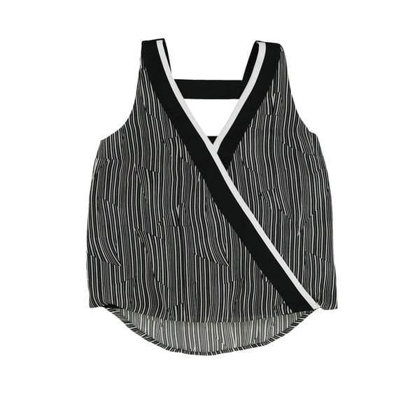 bar III Womens Surplice Wrap Blouse, Black, XX-Small