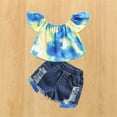 thumbnail image 2 of Baby Girl Clothes Outfits Cotton Tie Dye Tops Casual 2PC Set, 2 of 8
