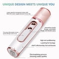 thumbnail image 3 of Nano Facial Mister portátil, vaporizadores para el cuidado facial con 2 boquillas pulverizadoras, recargable por USB, tanque de agua visual, rosa, 3 of 5