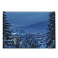 thumbnail image 1 of European Cutting Board, Photo of Winter Pine Trees Forest in European Woodland by the Mountains Nature Print, Decorative Tempered Glass Cutting and Serving Board, Large Size, Blue, by Ambesonne, 1 of 1
