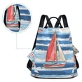 thumbnail image 5 of FORMRS Women's Travel Backpack Purse Anti-Theft Hidden Pockets Casual Shoulder Bag, Red Sailboats, 5 of 7