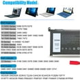 thumbnail image 5 of WDX0R Laptop Battery for Dell Inspiron 13 15 5000 7000 Series 5570 7579 7378 5567 7573 5565 5379 5378 Latitude 3490 3590 3340 3400 3390 3500 3190 Vostro 5468 5568 5581 5741 P69G 3CRH3 11.4V 42Wh, 5 of 6